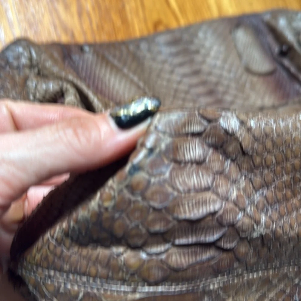 Carlos Falchi Brown Large Python Skin Clutch